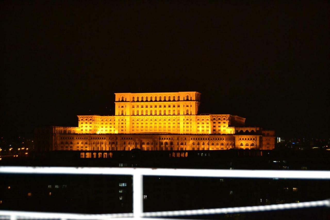 Panorama The Parliament Palace Bukarest Eksteriør billede